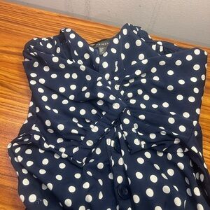 Primark Blue and White Polka Dot Top